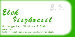 elek viszkocsil business card